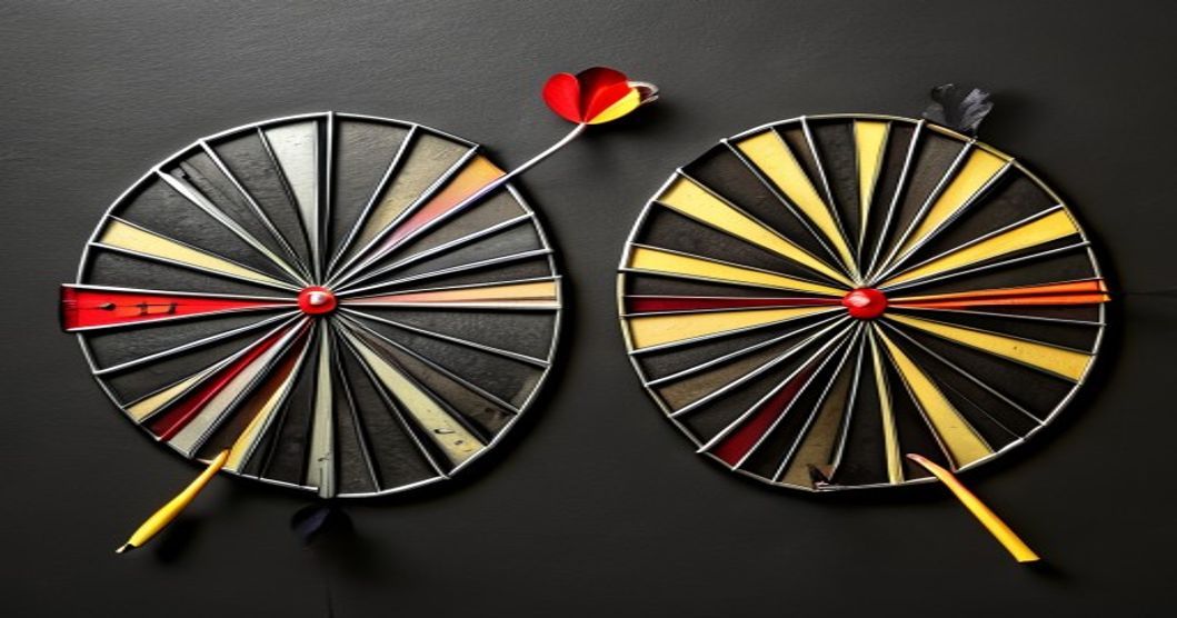 Fléchettes acier et soft côte à côte, comparaison des deux formats