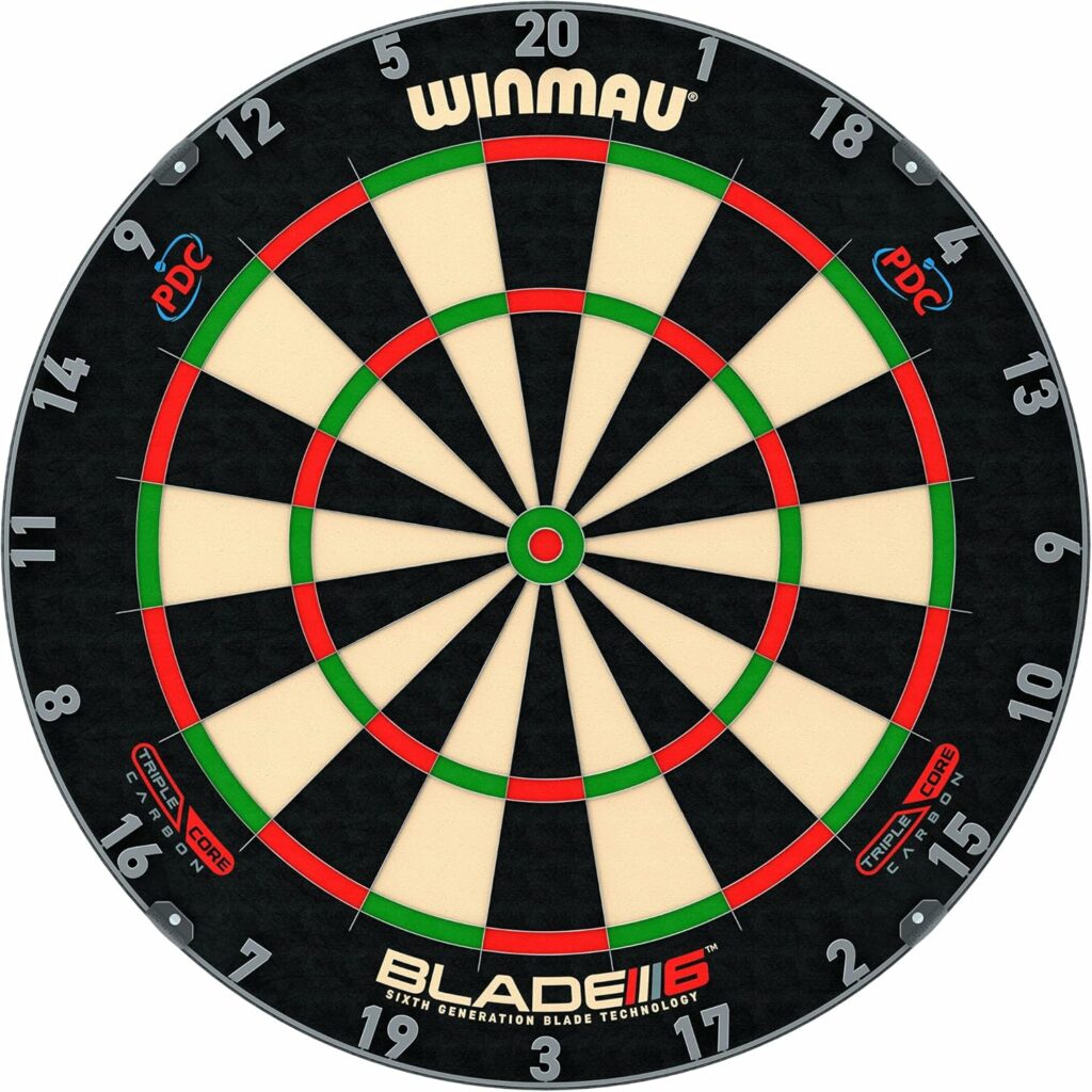 Winmau Blade 6 Triple Core, cible sisal officielle PDC avec système Rota-Lock